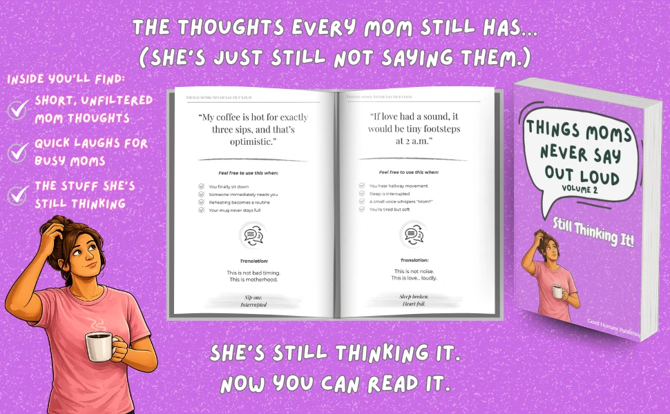Mom enjoying a thoughtful and humorous gift book designed for mothers