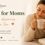 Mom relaxing with a heartfelt gift book, inspiring and thoughtful gift books for mothers