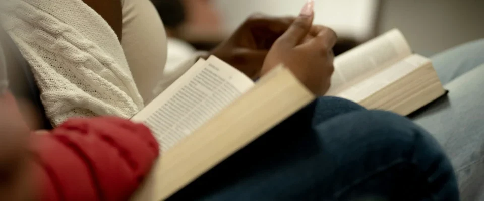 people reading books while sitting